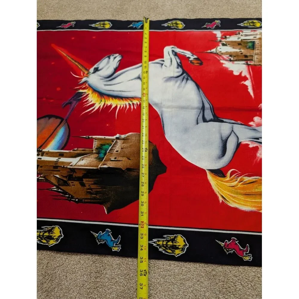 Vintage ATC NY Unicorn Fantasy Tapestry Psychedelic Space Castle‎ 80s Wall Art